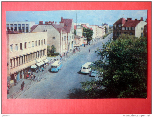 Karelian street - bus - Sortavala - Kareliya - Karelia - 1975 - Russia USSR - unused - JH Postcards