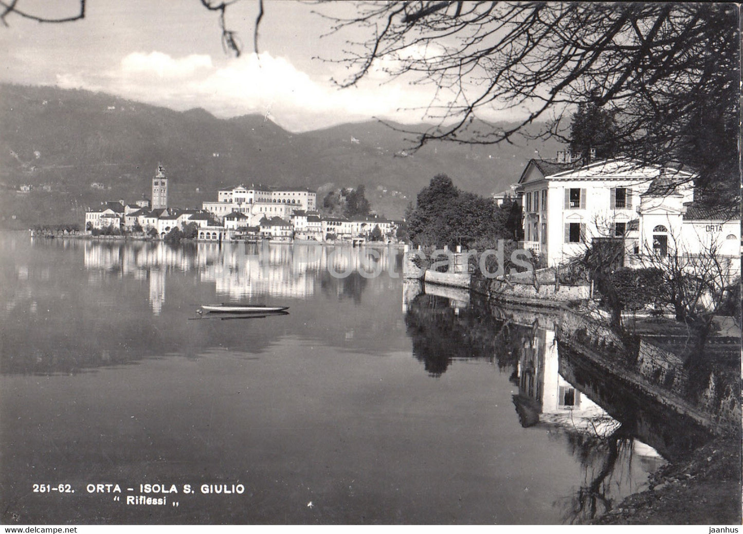 Orta - Isola S Giulio - Riflessi - old postcard - 1957 - Italy - used - JH Postcards