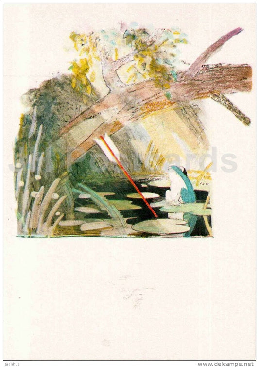 frog - arrow - Princess Frog - russian fairy tale - 1983 - Russia USSR - unused - JH Postcards
