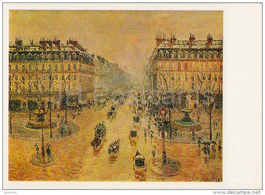 painting by Camille Pissarro - Avenue de l´Opera . Paris , 1898 - French art - 1983 - Russia USSR - unused - JH Postcards