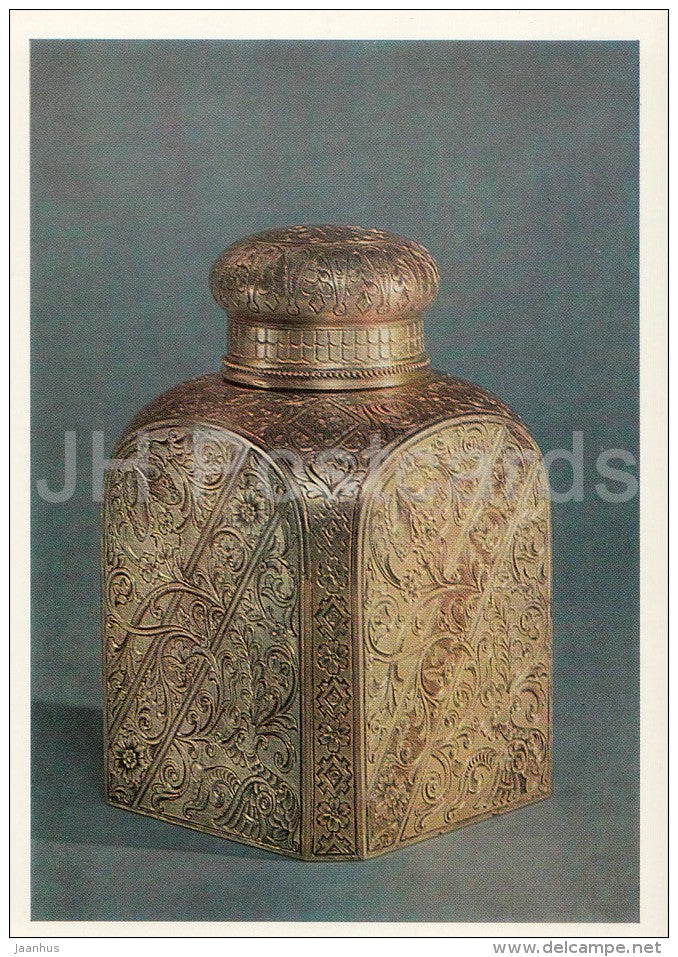 Tea-Caddy - silver - Silverwork by Russian Master Jewellers - 1987 - Russia USSR - unused - JH Postcards