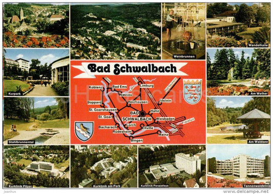 Bad Schwalbach - Kurpark - Weinbrunnen - Kurklinik - Germany - 1979 gelaufen - JH Postcards