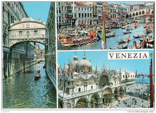 gondola - canal - Venezia - Venice - Veneto - 160 - Italia - Italy - unused - JH Postcards