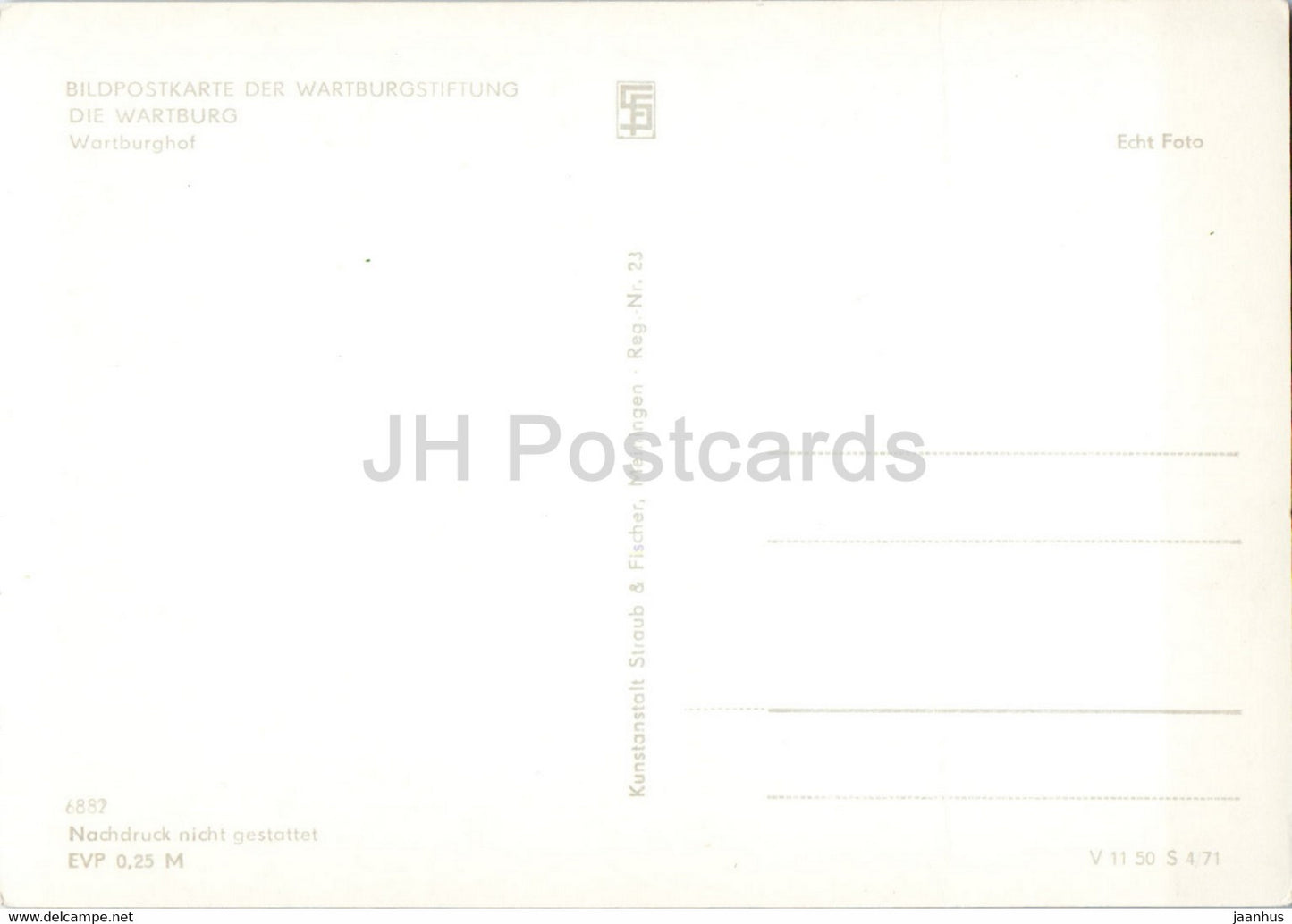 Die Wartburg - Wartburghof - old postcard - Germany DDR - unused