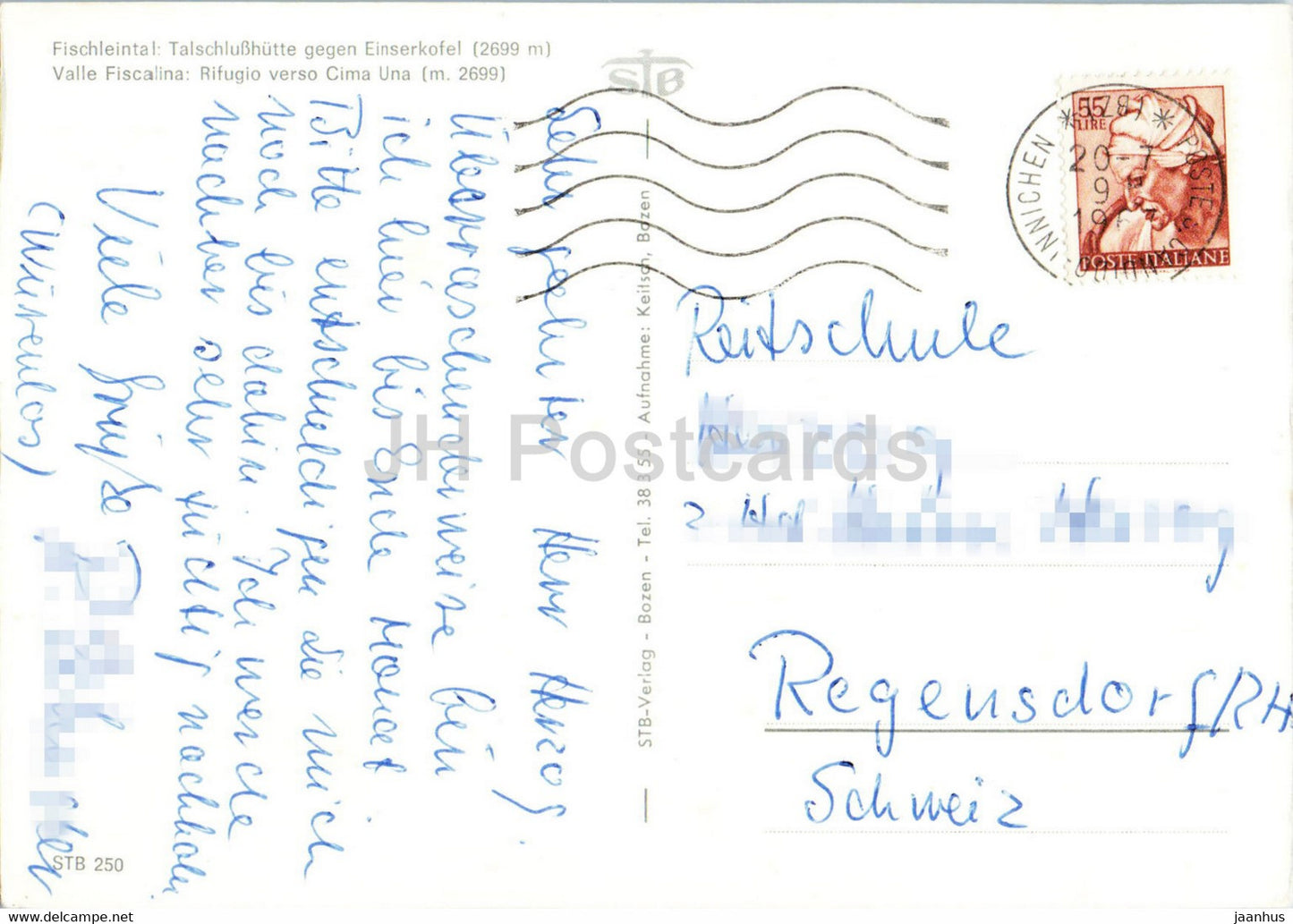 Fischleintal - Talschlusshutte geger Einserkofel - Valle Fiscalina - Rifugio verso Cima Una - 1962 - Italy - used