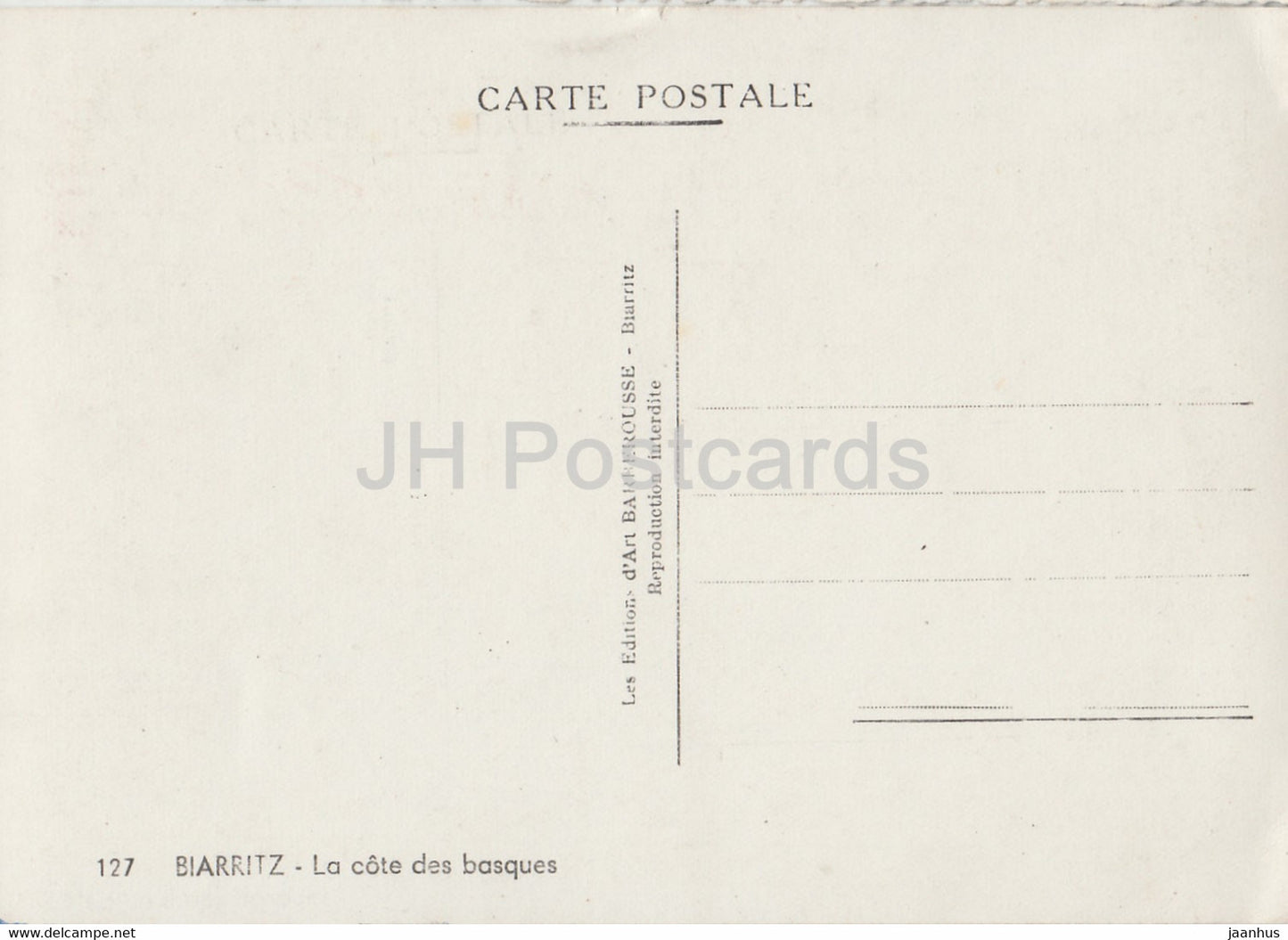 Biarritz - La Cote Des Basques - 127 - France - unused
