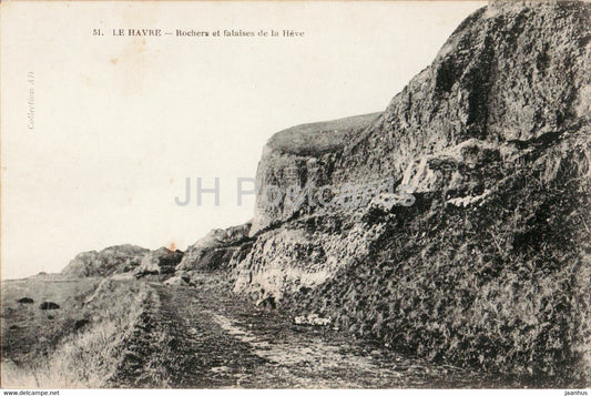 Le Havre - Rochers et falaises de la Heve - 51 - old postcard - France - unused - JH Postcards