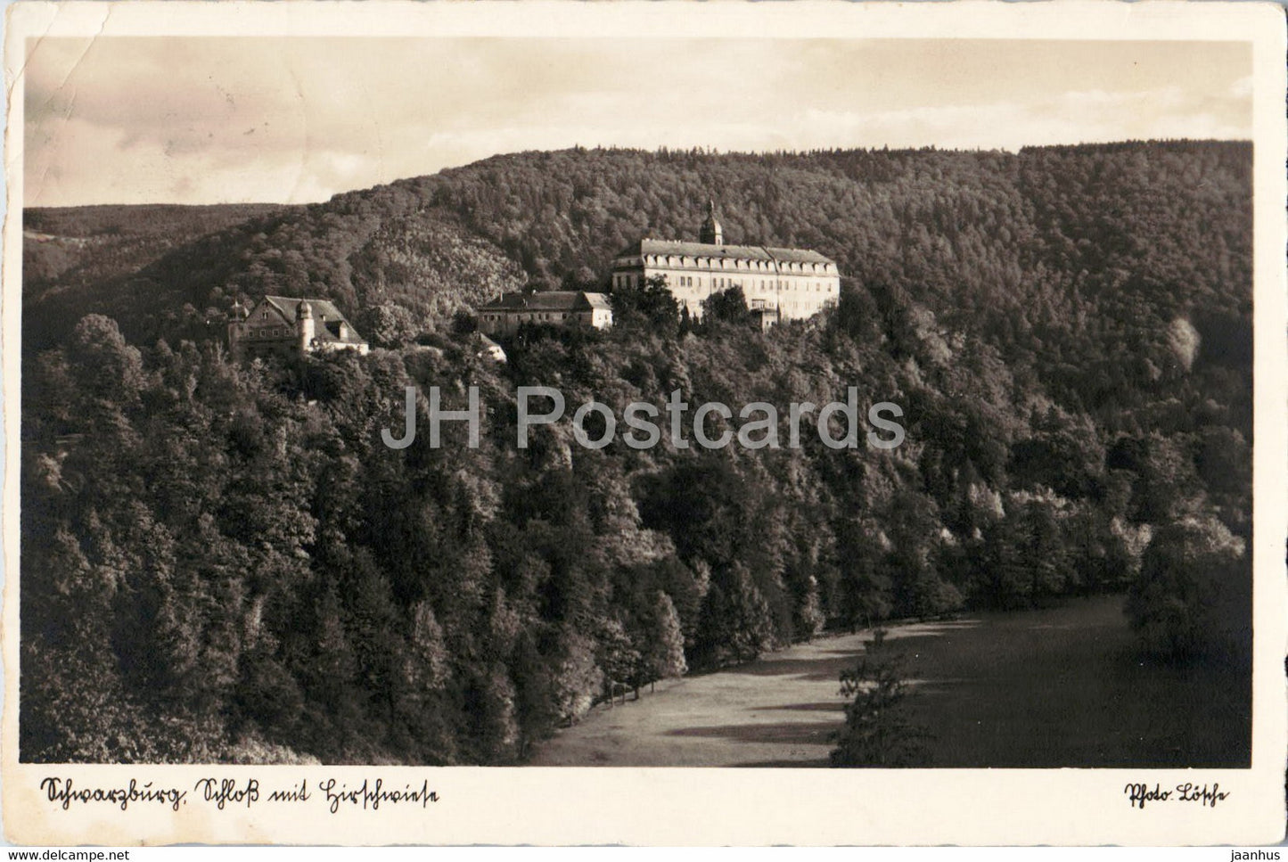 Schwarzburg - Schloss mit  Hirschwiese - castle - old postcard - 1935 - Germany - used - JH Postcards
