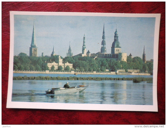 View of Old Riga across the Daugava river - Riga - 1980 - Latvia USSR - unused - JH Postcards