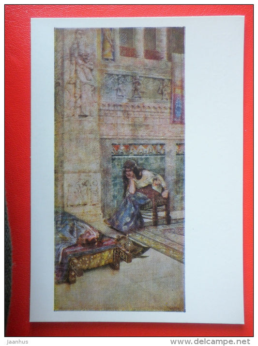 painting by V. Surenyan . Semiramis stares at the corpse of Ara the Beautiful , 1899 - armenian art - unused - JH Postcards