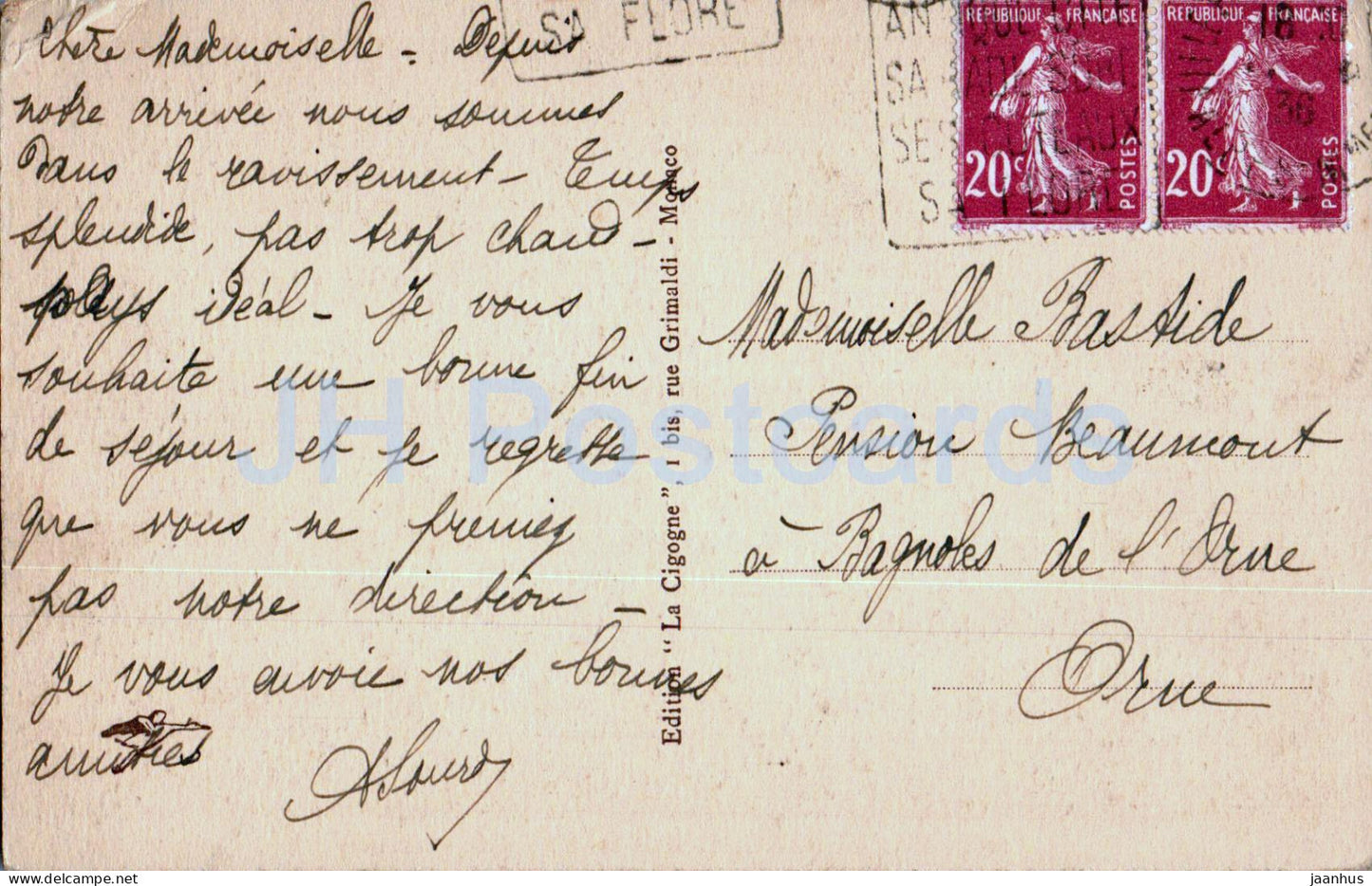 Villefranche Sur Mer - Vieux Passage - 120 - old postcard - 1936 - France - used