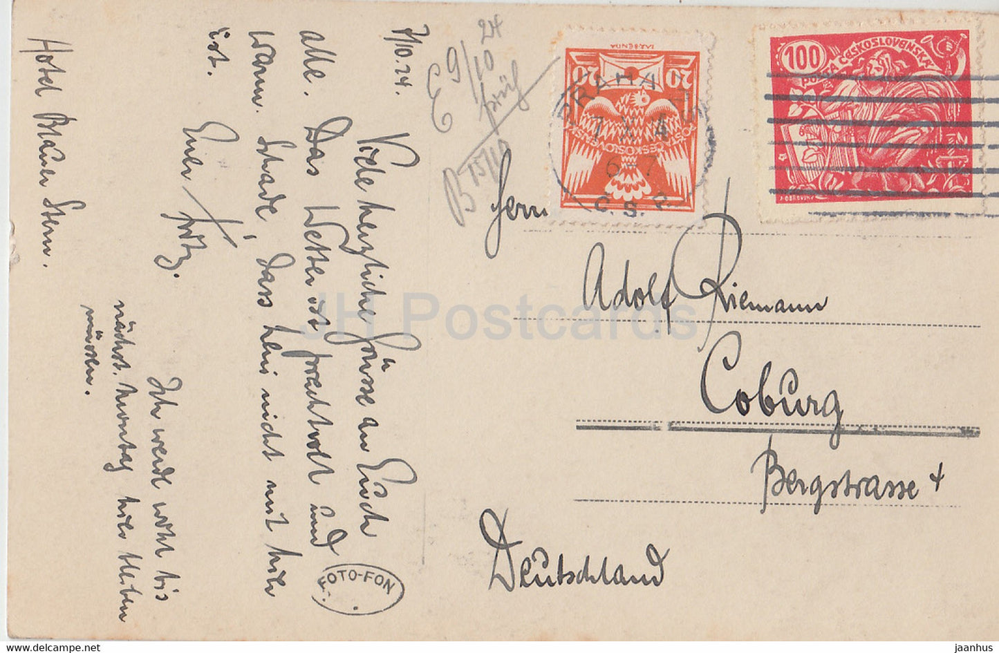Praha - Prague - Pohled s Chotkovych sadu - 3334 - carte postale ancienne - République tchèque - Tchécoslovaquie - utilisé
