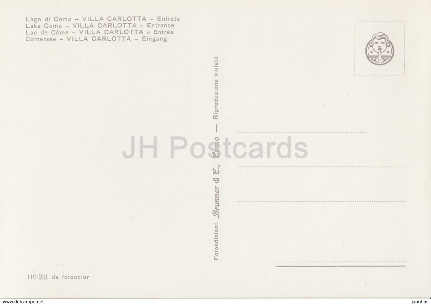 Lago di Como - Villa Carlotta - Entrata - Entrance - Italy - Italia - unused