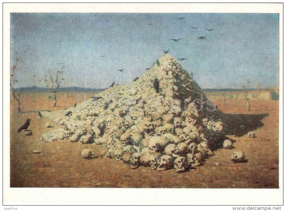 painting by V. Vereshchagin - Apotheosis of War , 1871 - russian art - unused - JH Postcards