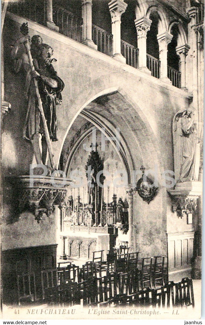 Neufchateau - L'Eglise Saint Christophe - 41 - church - old postcard - 1926 - France - used - JH Postcards