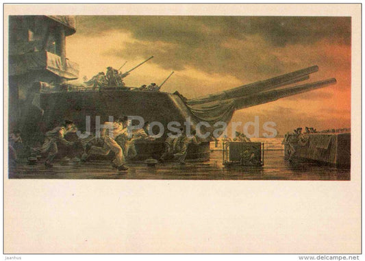 battle alarm - battleship - Navy - illustration by Baranov - Sevastopol - 1982 - Ukraine USSR - unused - JH Postcards