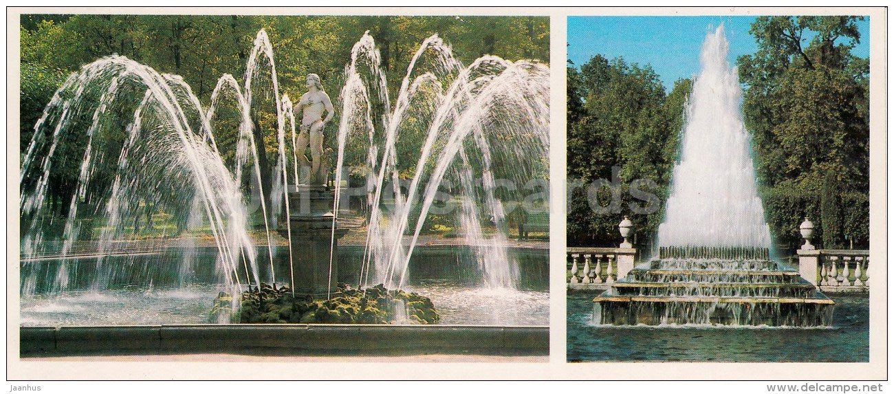 The Pyramid Fountain - The Adam Fountain - Petrodvorets - 1984 - Russia USSR - unused - JH Postcards