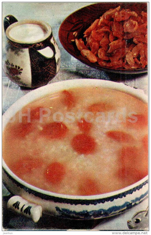 Fruit soup with rice dumpling - Food for Children - dishes  - cuisine - 1972 - Russia USSR - unused - JH Postcards
