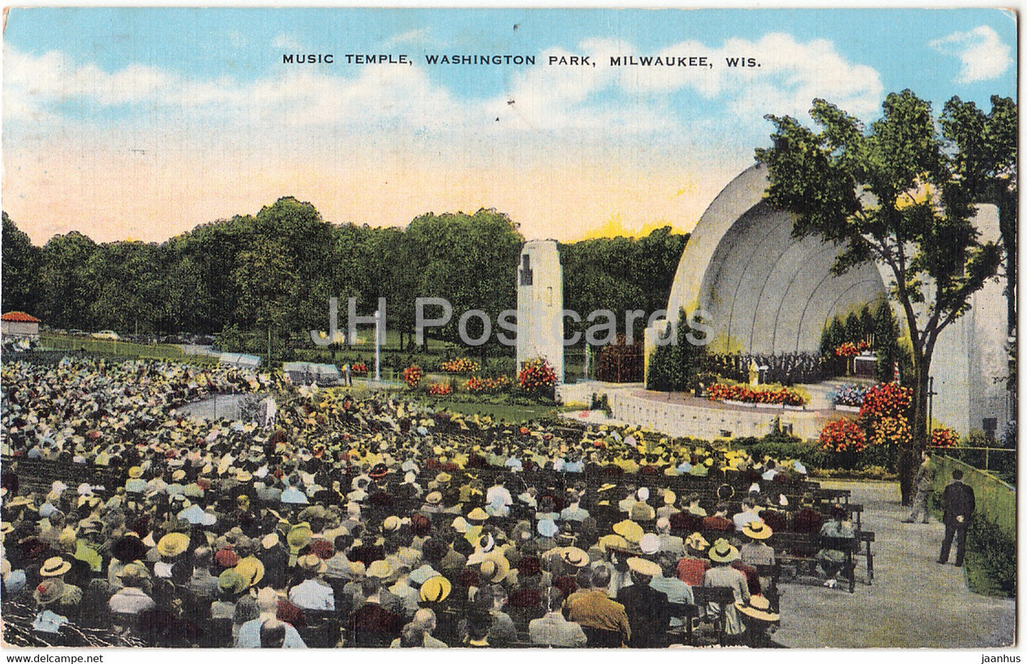 Milwaukee - Music Temple - Washington Park - Wisconsin - old postcard - 1953 - USA - used - JH Postcards