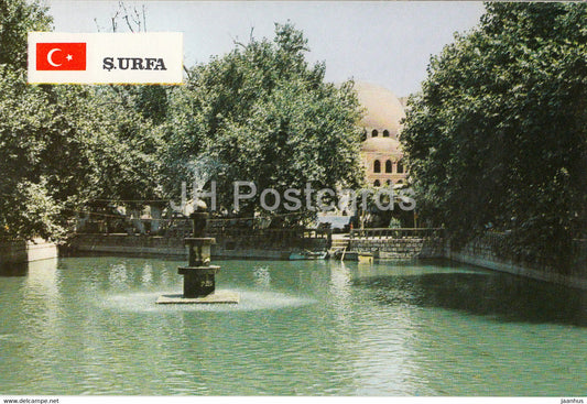 S Urfa - Hali Urrahman Yeni Mosque and Ayni Zuleyha Lake - 1987 - Turkey - used - JH Postcards