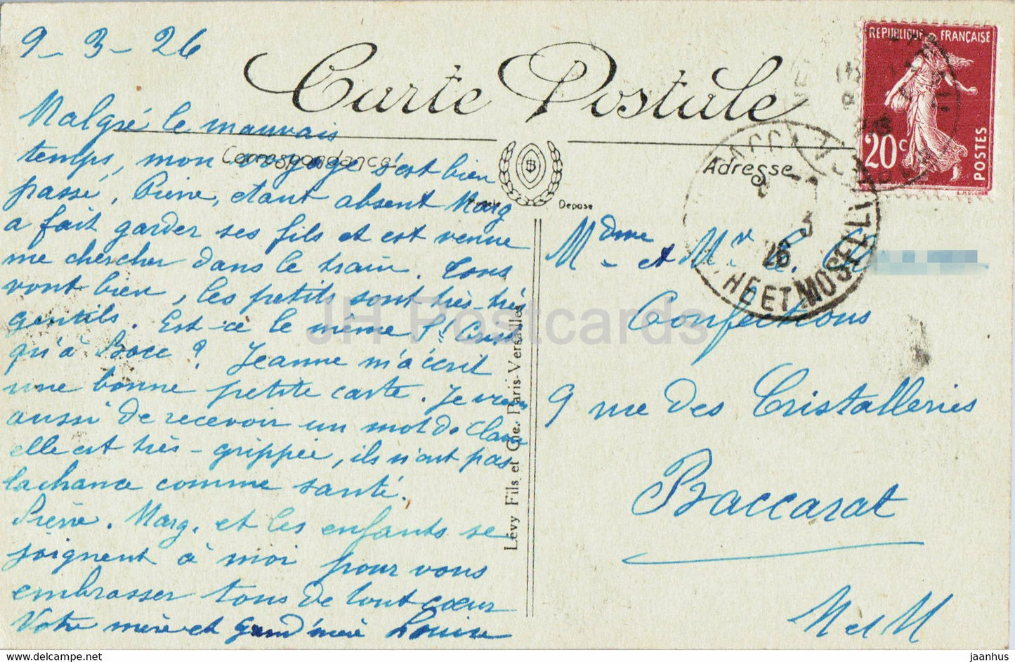 Neufchateau - L'Eglise Saint Christophe - 41 - Kirche - alte Postkarte - 1926 - Frankreich - gebraucht