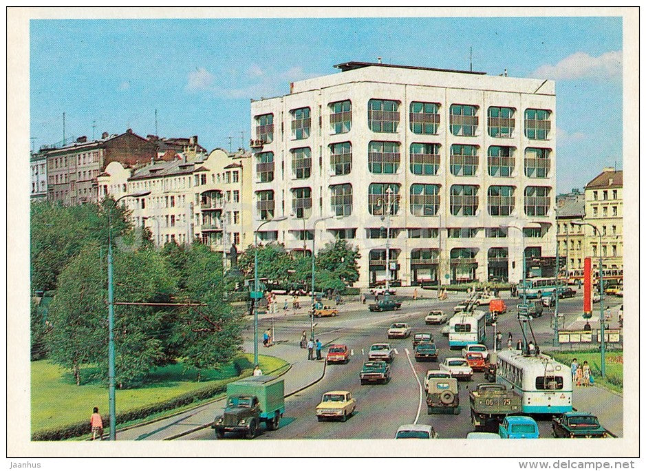 New TASS building - trolleybus - Moscow - Russia USSR - 1979 - unused - JH Postcards
