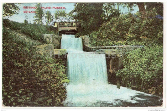 Park of Palmse - waterfall - 1 - Virumaa - OLD POSTCARD REPRODUCTION! - 1990 - Estonia USSR - unused - JH Postcards