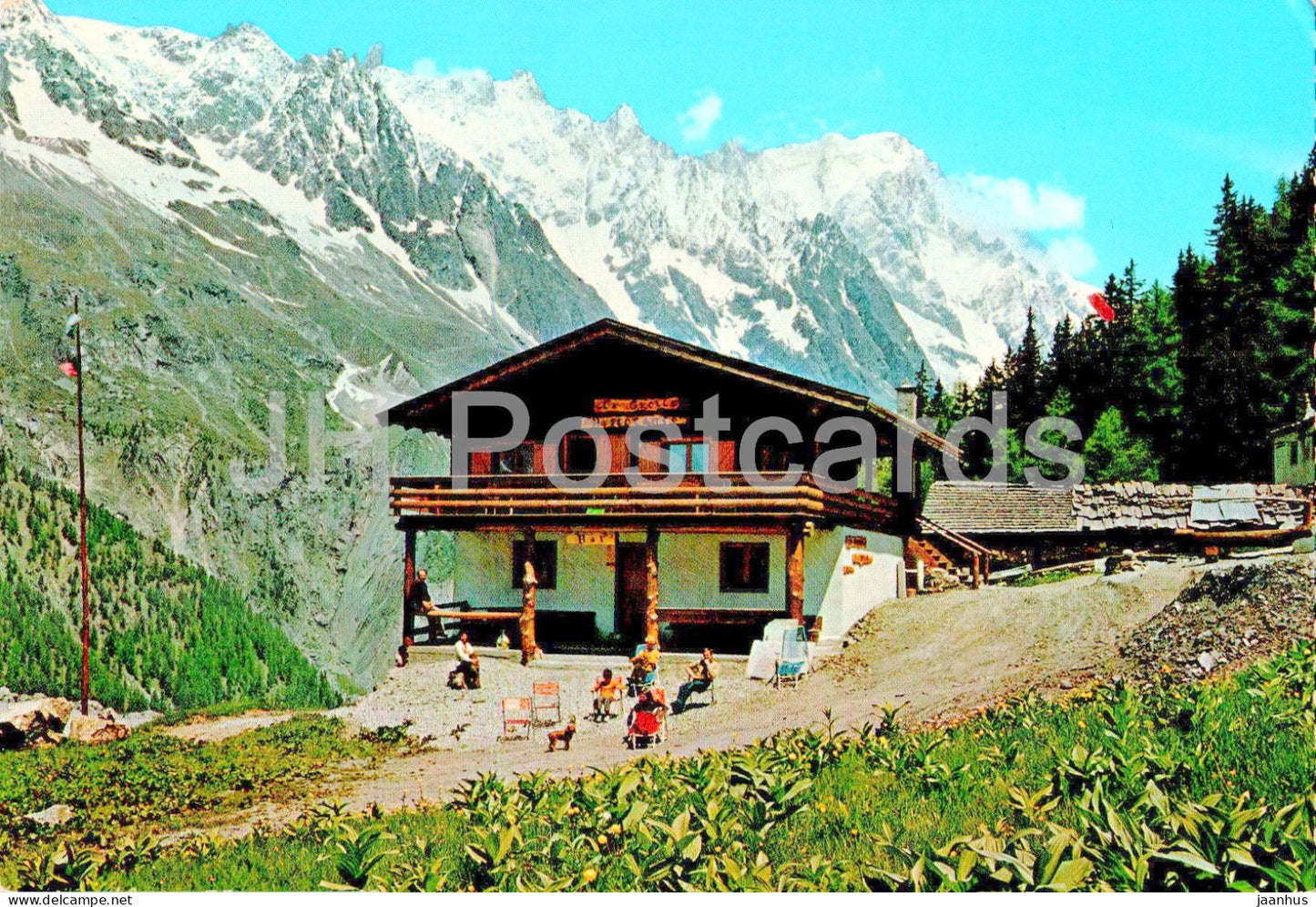 Courmayeur - Valle d'Aosta - Chalet Ristorante La Grolla - Peindein Val Veny - Italy - used - JH Postcards