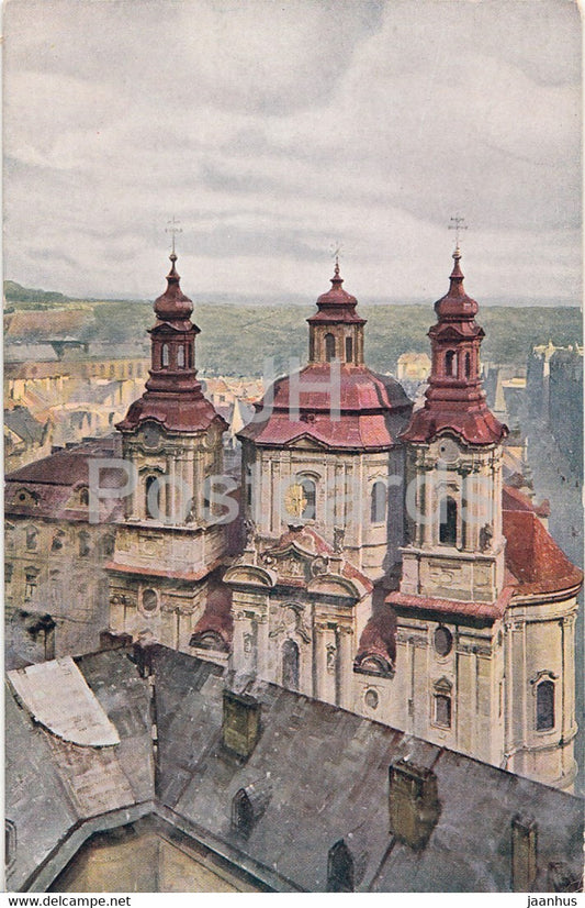 Praha - Prague - Chram sv Mikulase - Church of St Nicolas - russian - old postcard - Czech Republic - unused - JH Postcards