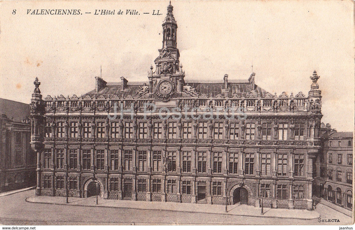 Valenciennes - L'Hotel de Ville - Feldpost - 8 - old postcard - France - used - JH Postcards