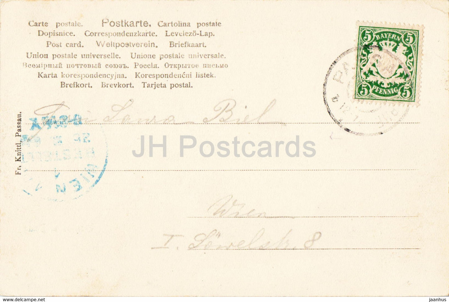 Passau - Rathaus u Dom - Rathaus - Dom - 7386 - alte Postkarte - 1904 - Deutschland - gebraucht