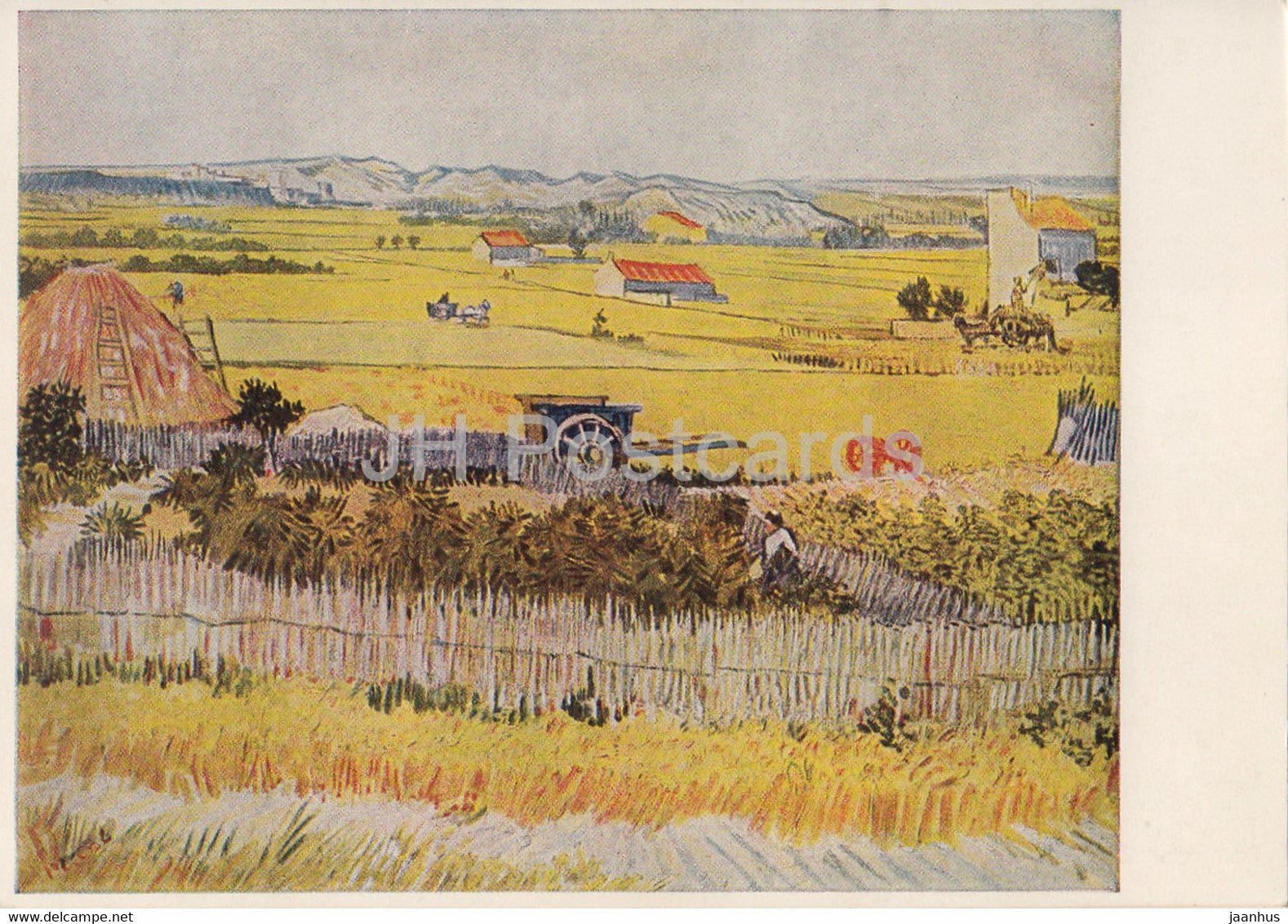 painting by Vincent van Gogh - Landschaft mit Gemusegarten - Dutch art - Germany - unused - JH Postcards