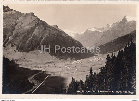 Nufenen mit Rheinwald u Zapporthorn - 601 - old postcard - Switzerland - unused - JH Postcards