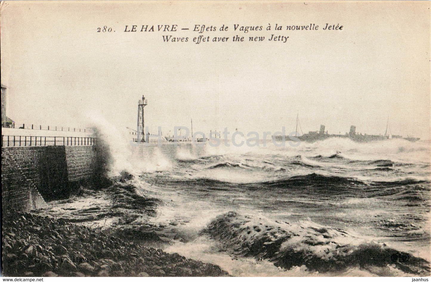 Le Havre - Effets de Vagues a la nouvelle Jetee - 280 - old postcard - France - unused - JH Postcards