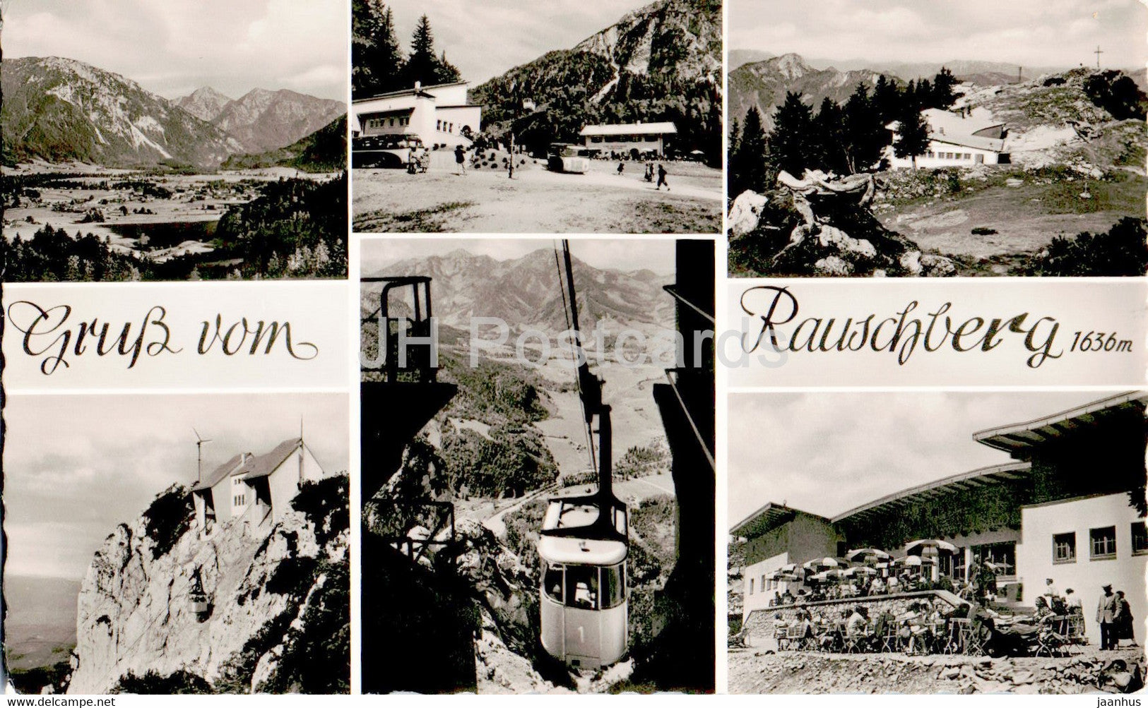 Gruss vom Rauschberg 1636 m - cable car - old postcard - Germany - used - JH Postcards