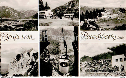 Gruss vom Rauschberg 1636 m - cable car - old postcard - Germany - used - JH Postcards