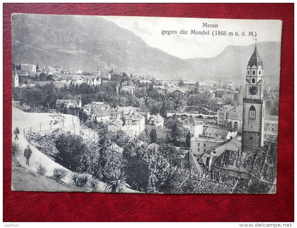 Meran - Merano - gegen die Mendel 1866 m - church - Italy - old postcard - unused - JH Postcards