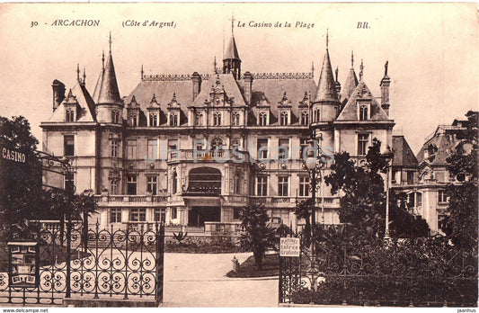 Arcachon - Cote d'Argent - Le Casino de la Plage - 30 - old postcard - France - unused - JH Postcards