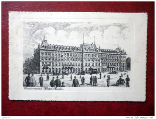 Continental hotel - gegenüber Bahnhof Friedrichstrasse Berlin - sent from Berlin to Estonia , Tartu - Germany - used - JH Postcards