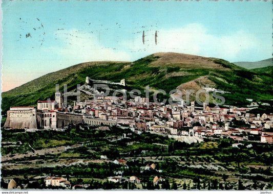 Assisi - panorama - general view - old postcard - 1957 - Italy - used - JH Postcards