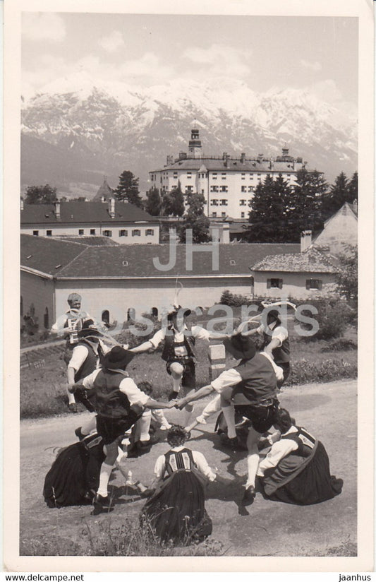 Dance Group - Austrian folk costumes - 1956 - Austria - used - JH Postcards