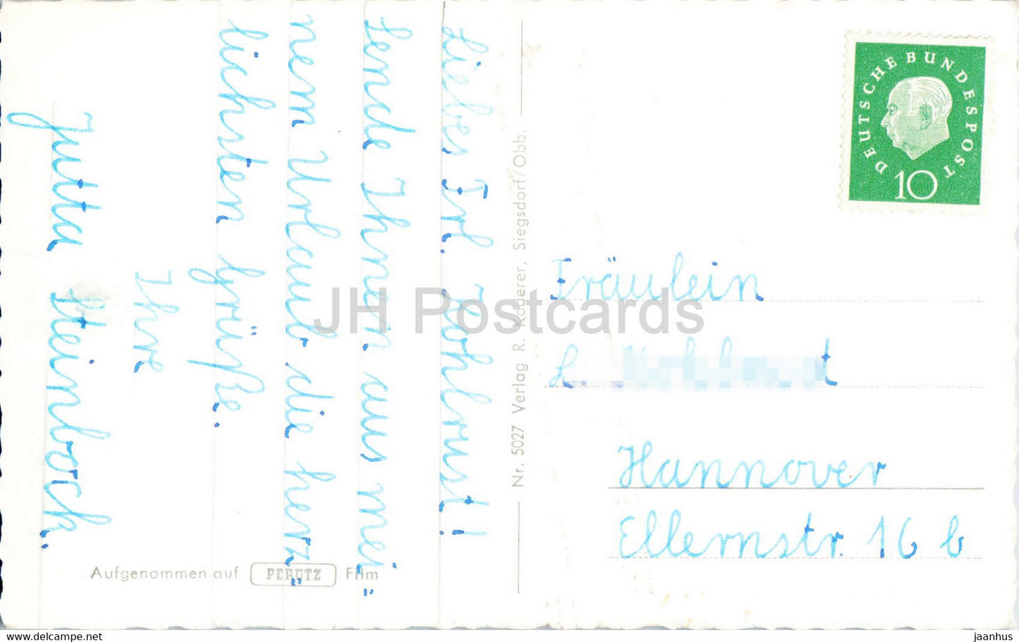 Gruss vom Rauschberg 1636 m - cable car - old postcard - Germany - used