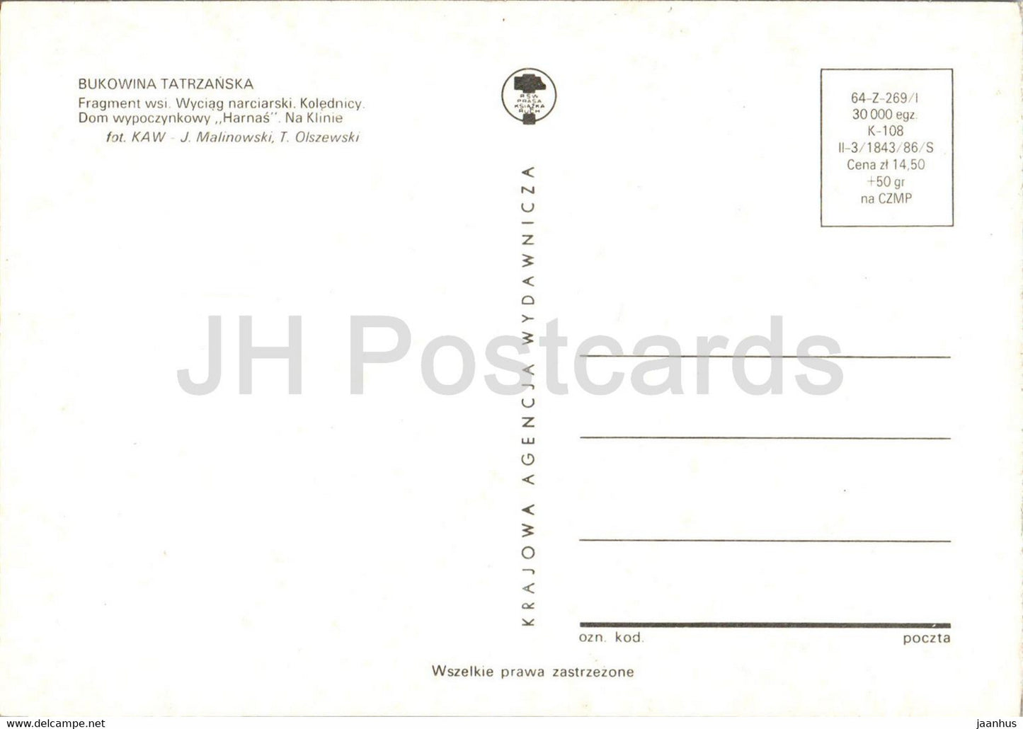 Bukowina Tatrzanska - Wyciag narciarski - Kolednicy - Ski lift - Kolednicy - Holiday house - multiview - Poland - unused