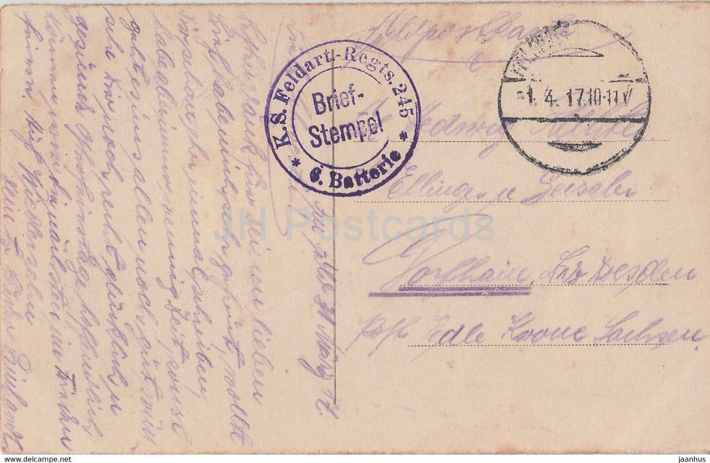 Warschau - Warszawa - Rathaus - Ratusz - hôtel de ville - KS Feldart Regts - Feldpost - carte postale ancienne - 1917 - Pologne - utilisé