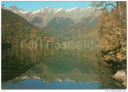 lake Ritsa - Abkhazia - postal stationery - 1985 - Georgia USSR - unused - JH Postcards