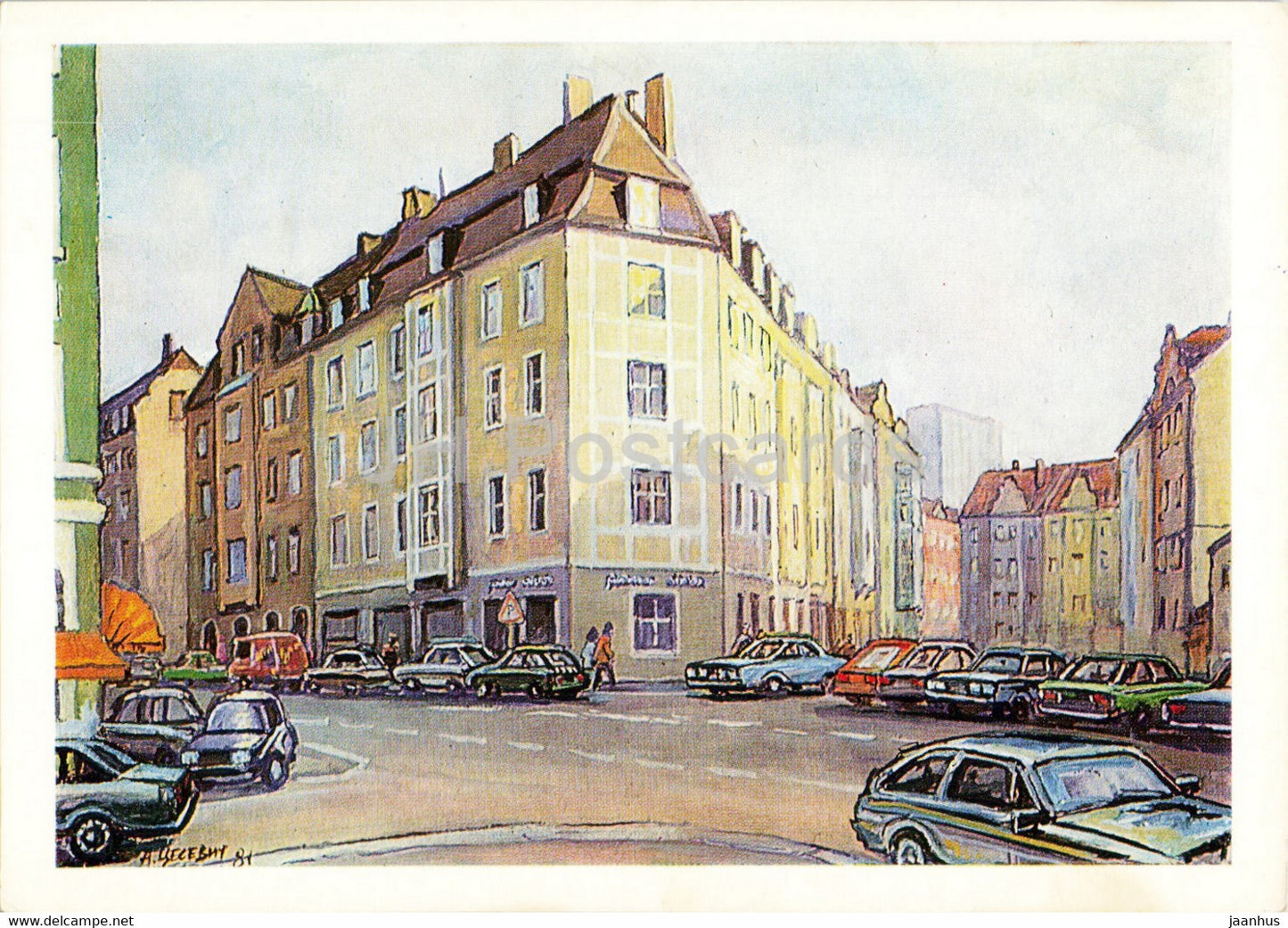 Lenin in Munchen - Munich - Siegfriedstrasse 14 - illustration - 1988 - Germany - unused - JH Postcards