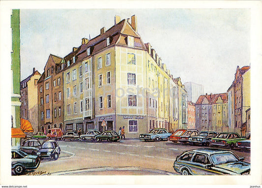 Lenin in Munchen - Munich - Siegfriedstrasse 14 - illustration - 1988 - Germany - unused - JH Postcards