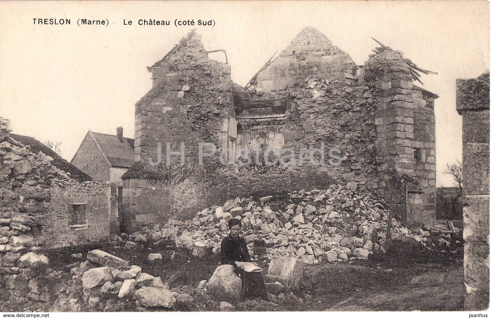 Treslon - Marne - Le Chateau - Cote Sud - castle ruins - old postcard - France - unused