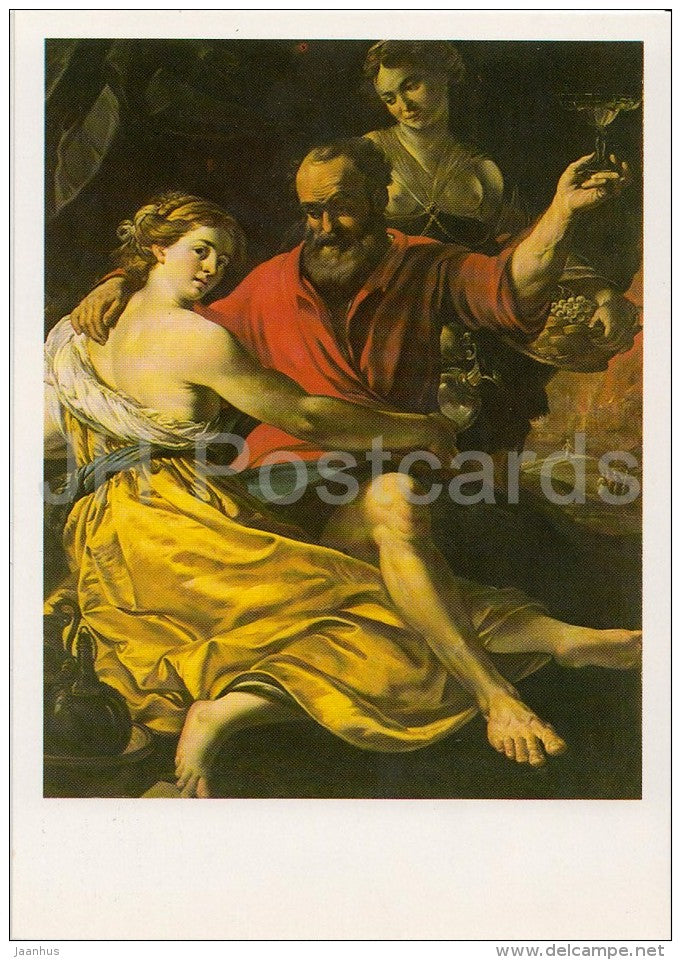 painting by Abraham Janssens - Lot with His Daughters - Flemish art - Lithuania USSR - 1982 - unused - JH Postcards