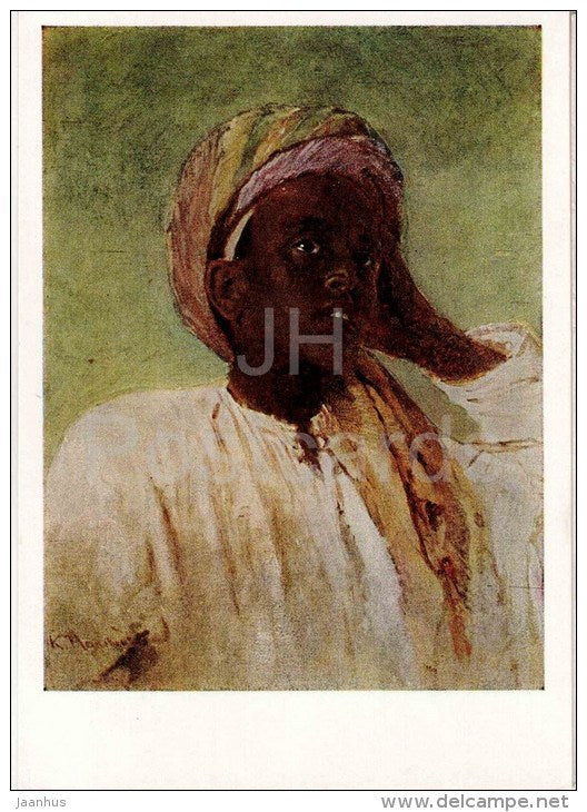 painting by K. Makovsky - Arab Boy - russian art - unused - JH Postcards